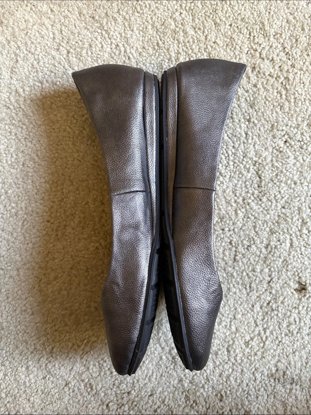 American Rag Pewter Leather Ballet Flats